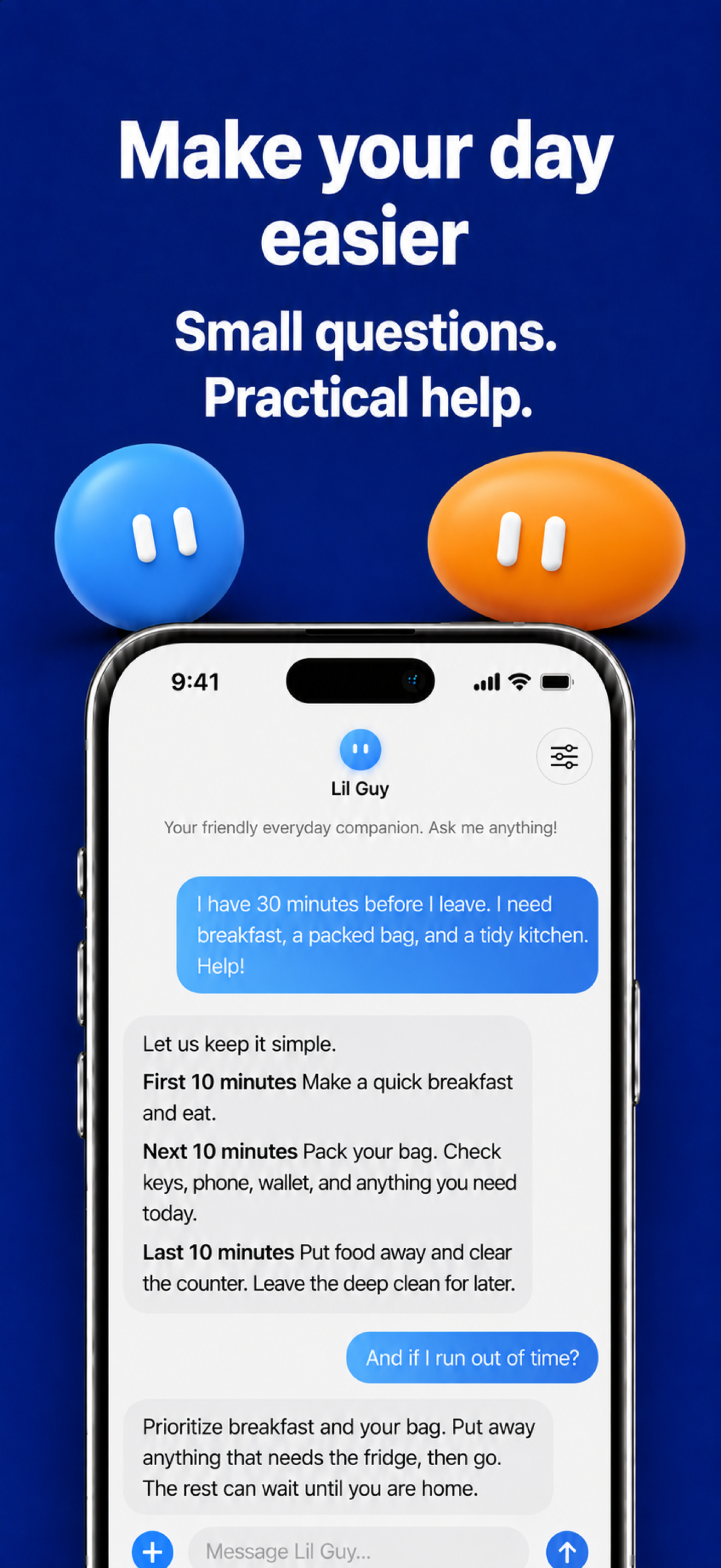 A conversation with Lil Guy: help planning your morning